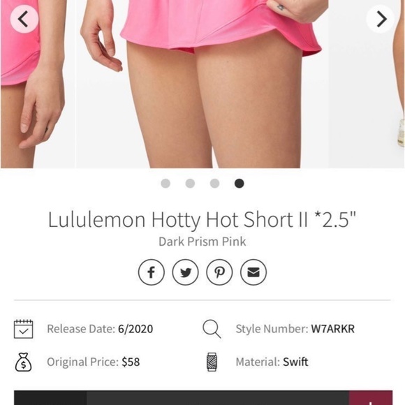 Lululemon Hotty Hot Short ll *2.5” Size 6 In Dark Prism Pink - Picture 8 of 10